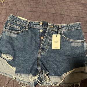 Forever 21 Blue Distressed Jean Shorts